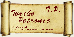 Tvrtko Petronić vizit kartica
